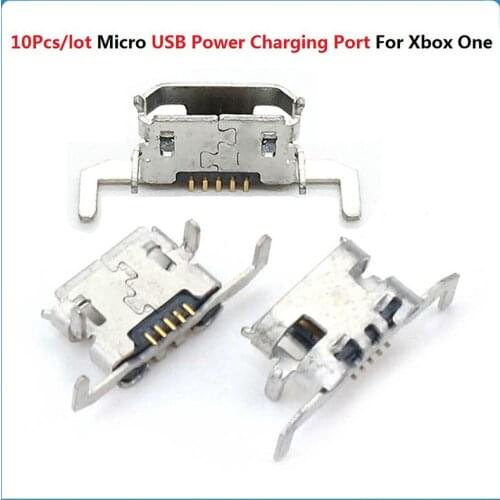 10Pcs Micro USB Power Charging Port For Xbox One Gamepad Controller Charger Connector Socket Tail Plug For Xbox One Port Repair