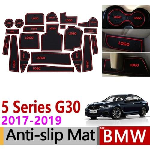 Anti-Slip Gate Slot Mat Rubber Cup Mat for BMW 5 Series G30 2017 2018 2019 520 530 540 520d 525d 540d G31 M5 M Power Accessories