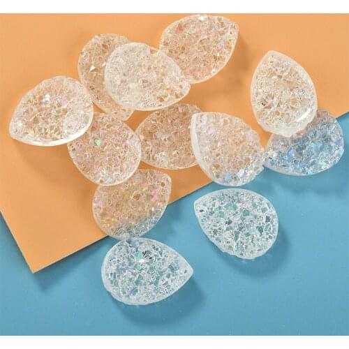 New 30pcs/lot 15*20mm geometry water drop shape flatback transparent beads diy jewelry earring/necklace pendants accessory