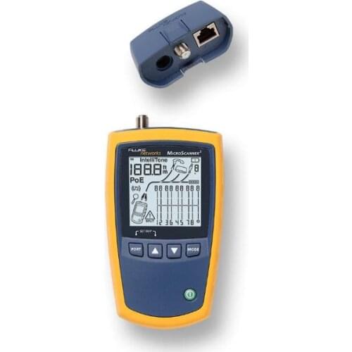 Fluke Networks MS2-TTK MicroScanner2 Network Cable Tester Kit with Punch Down Tool and Tone Generator and Probe