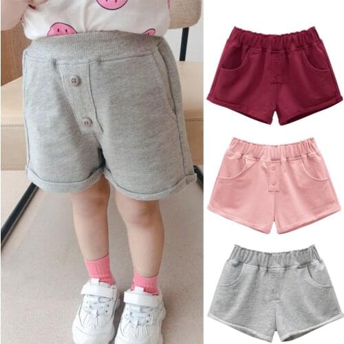 Baby Girl Shorts Children Summer Pure Cotton Solid Color Casual Shorts Toddler Girl Casual Clothes 2-10 Years