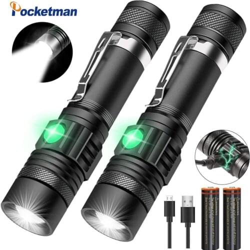 36000LM Pocketman Powerful Flashlight T6/L2/V6 LED Flashlight USB Rechargeable Torch Zoomable Hand Light Bicycle Flashlights