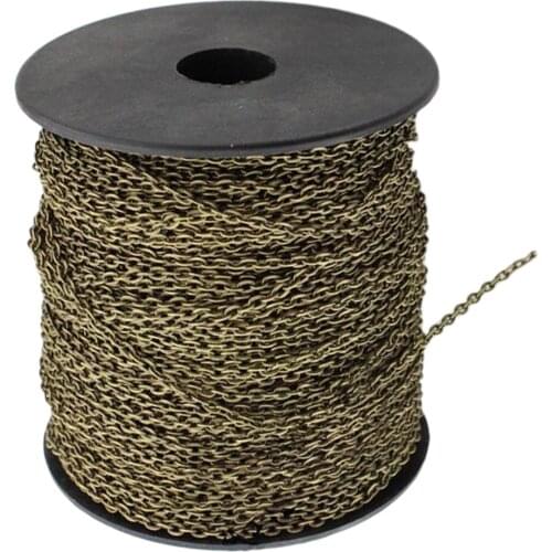 Vintage Cross Link Chain Roll for Jewelry Making Crafts Findings 100 Meters DIY Handcraft Accessories