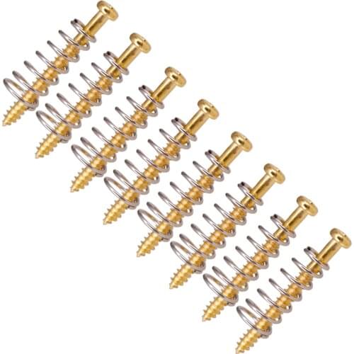 8pcs Metal Electric Guitar Bass Neck Joint Plate Mounting Screws Pickups Adjust Height Screws with Springs for Guitar Parts