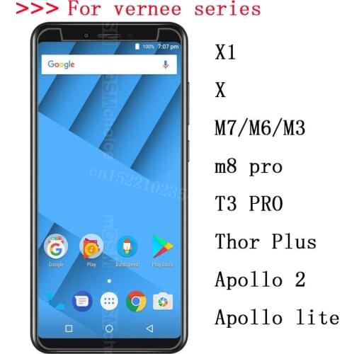 Tempered Glass for Vernee Apollo 2 lite m3 m6 m7 2018/2019 m8 T3 pro X1 X Thor Plus Explosion-proof Protective Film Screen