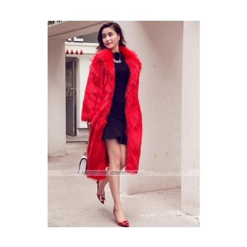 S/9XL Women Long Section Fur Jacket Fake Fur Coat Casual Large Size Female Winter Autumn Man-Made Fur Jackets Female Outwear C40