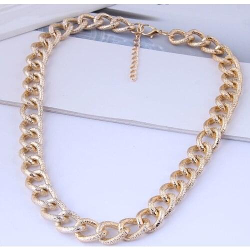 2021 Vintage Matte Metal Chain Necklace Punk Choker Necklaces & Pendants for Women Fashion Collier Femme Jewelry Collares