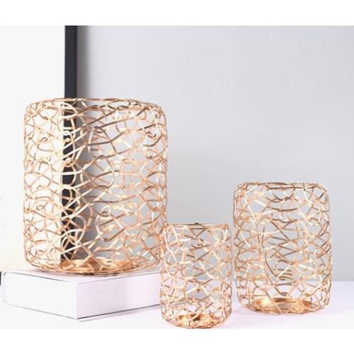 3Pcs Nordic Candle Holders Geometric Candlestick Iron Candle Holder for Wedding Romantic Dinner Home Decor Gift