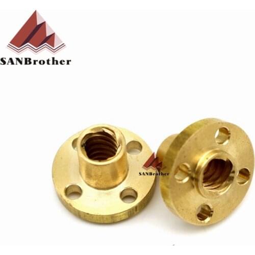 3D Printer T8 Screw Copper Nut Trapezoidal Screw Nut for T8 Screw T8 Nuts Stepper Motor Rail Screw