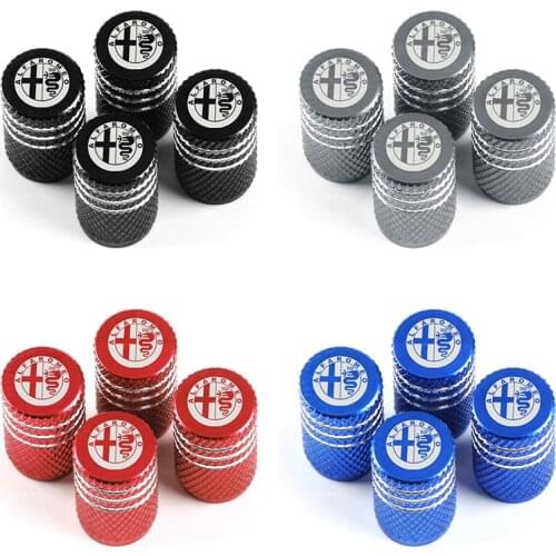 4pcs Aluminum Car tire Valve Core Caps Wheel Valve Stem Cap Dust Cover for alfa romeo 159 147 156 giulietta 147 mito sportivo