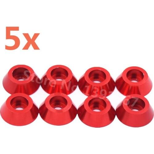 5Sets 40Pcs Aluminum Alloy M4 Cup Head Screw Washer Upgrade Parts 14MM*9MM*4MM*high 5MM For RC Car Remote Control Cars