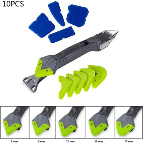 5 In1 Silicone Remover Caulk Finisher Sealant Smooth Scraper Grout Kit Tools Elastic Reusable Plastic Tile Cleaning Sealing