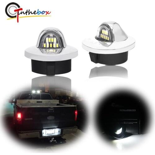 Gtinthebox CAN-bus White LED License Plate Lights For Ford F150 F-250 F-350 F-450 F-550 Ranger Raptor Explorer Bronco Excursion