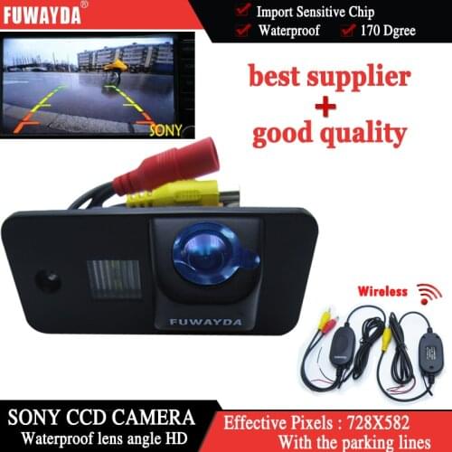 FUWAYDA WIRELESS FOR SONY CCD CAR REAR VIEW REVERSE Parking +Guide Line CAMERA FOR AUDI A3 S3 A4 S4 A6 A6L S6 A8 S8 RS4 RS6 Q7