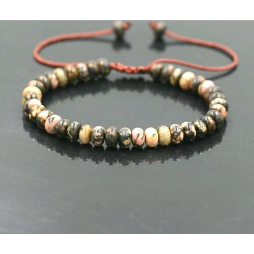 Good Lucky Abacus Bead Bracelet 4*6mm Tiger Eye Bark Onyx Stone For Women Girls Friendship Bracelet Rope Chain Men Jewelry