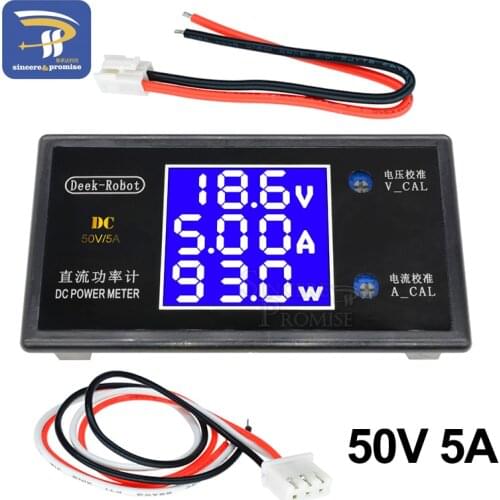 DC 0-100V 1000W 10A 0-50V 250W 5A LCD Digital Voltmeter Ammeter Wattmeter Voltage Current Power Meter Volt Detector Tester