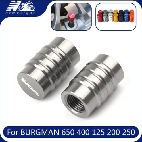 For Suzuki BURGMAN 650 400 125 200 250 With Logo(BURGMAN) Motorcycle Wheel Tire Valve Stem Caps Dust CNC Aluminum Airtight Cover