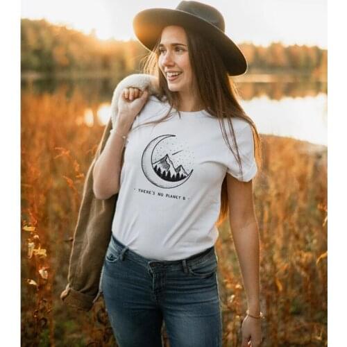 Theres No Planet B Eco T-shirt Women Graphic Funny Ethical Tees Tops Vintage Summer Slogan Grunge Tshirt Outfit Drop Shipping