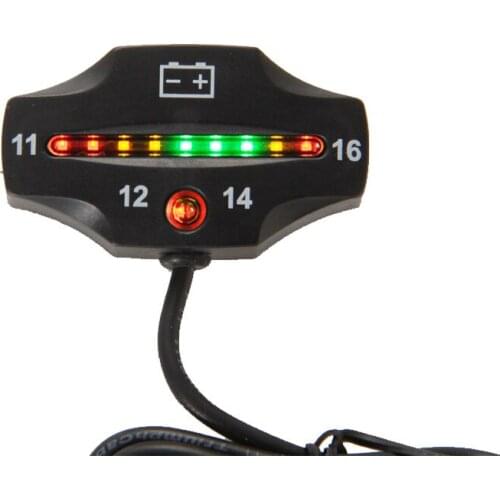 Battery Gauge 9 LED Battery VOLT Meter Battery Indicator 12v FOR Auto Motorcycle ATV Tractor Trolling Motor