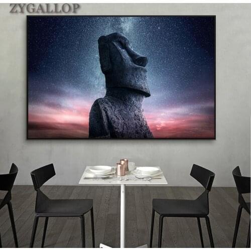 Easter Island Stone Statue Picture Posters and Prints Scandinavian Decor Canvas Painting Cuadros Wall Pictures for Home Design