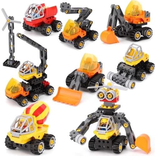 Big Size Building Block Variety Engineering Car Truck Sets Duplos Bricks Educational Toys Gift for Children Birthday