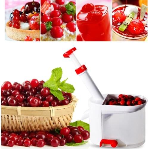 Mylb New Novelty Super Cherry Pitter Stone Corer Remover Machine Cherry Corer With Container Kitchen Gadgets Tool