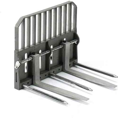 Metal Fork Bucket for 1/14 Engineering Hydraulic Machinery Model Bobcat Skid Steer Loader