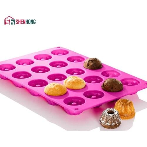 Mini 20 Cavity Silicone Savarin Cake Mold Pudding Chocolate Bakeware Chiffon Mini Muffin Cup Baking Tools
