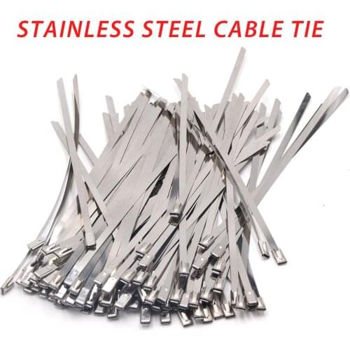 Multipurpose Cable Lock, Stainless Steel Metal Braces, Twist Flanges, Metal Clasp, Coated Zip Exhaust Wrap, 50 / 100pcs