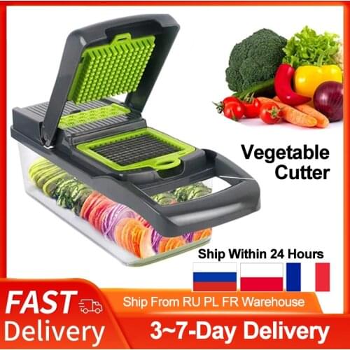 Multifunctional Vegetable Cutter Fruit Slicer Grater Shredders Drain Basket Slicers 8 In 1 Gadgets Kitchen Cooking Accessories