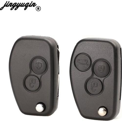 Jingyuqin 10pcs/lot 3 Buttons Modified Car Key Shell Kangoo Clio DACIA Logan Sandero Key FOR Remote Shell Remote Key Case Fob