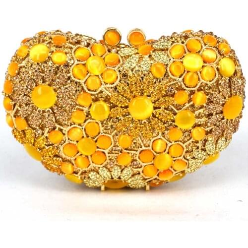 Fashion Elegant Golden Luxury Designer Special Crystal Gemstone Evening Bags Women Party Bag Ladies Evening Clutches