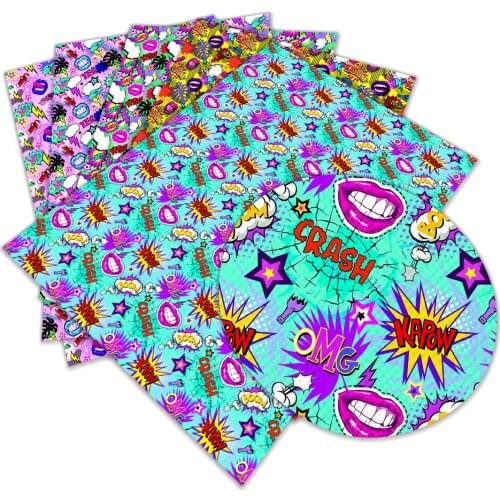 Fashion Sexy Lips Printing PUC Faux Synthetic Leather Sheet for Earrings Mobile Phone Case Accessories Decorat 22X30CM