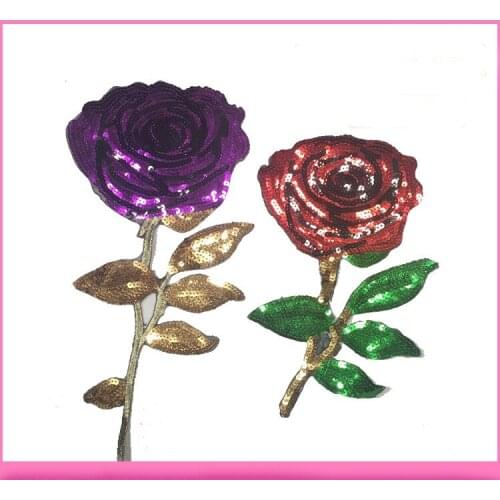 New Sequin applique fashion rose flower applique sewing garment bag DIY applique accessories