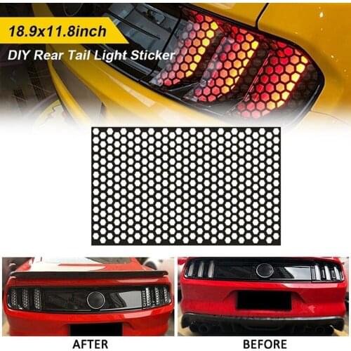 New Exterior Accessories Car Rear Taillight Stickers Honeycomb Sticker Universal Warning Tape Vinyl Film Reflective Lights Decal