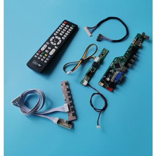 For M156B3/M156BGE/M185BGE/LTM185AT04 30 Pin LVDS monitor controller board DIY kit 1366*768 VGA AV USB LCD matrix 60Hz WLDE