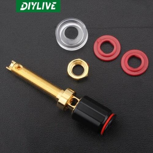 DIYLIVE Pure copper gold - plated speaker amplifier welding - free terminal speaker horn banana socket terminal special