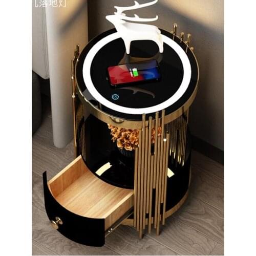 Bedside table lamp Nordic living room sofa coffee table minimalist luxury wireless charging rack integrated desk lamp