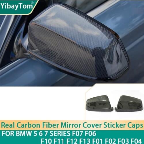 Real Carbon Fiber Mirror Cover Caps Sticker for BMW 5 6 7 Series F07 F06 F10 F11 F12 F13 F01 F02 F03 F04 accessories
