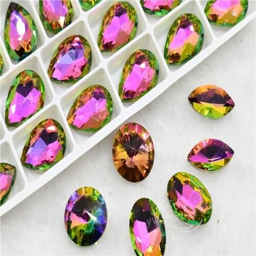Rose light beads decoration strass crystal stones for needlework to make crafts oval 30mmx40mm drop 20x30mm