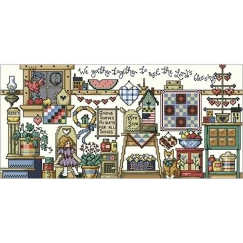 Grocery room patterns counted 11CT 14CT 18CT Cross Stitch Sets DIY Chinese Cross-stitch Kits Embroidery Needlework