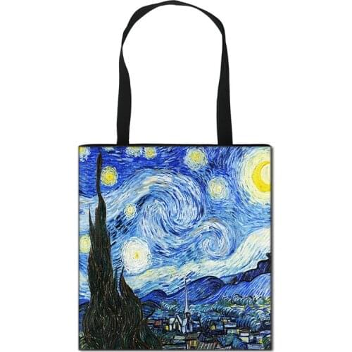 Galaxy Painting Starry Night Women Shoulder Bag Ladies Girls Handbag Canvas Large Capacity Shopping Bag Female Travel Bags
