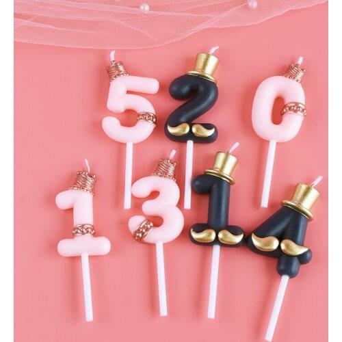 Cake Candles Toppers Smokeless Number 0-9 Birthday Party Cake Decoration Anniversary Valentines Day Romantic 520 Party Supplies