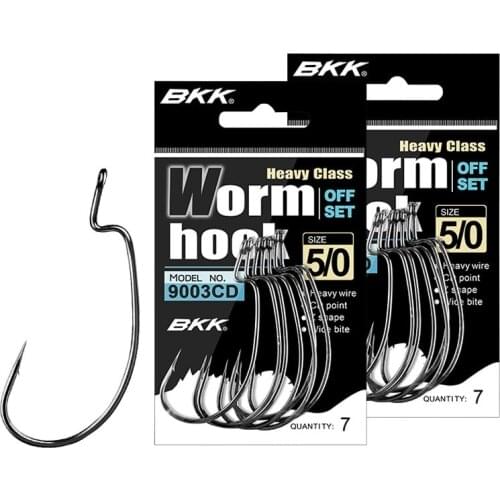 BKK Black WORM 9003CD Wide Belly Crank Hook Soft Bait Hook Reinforced Fishing Hook