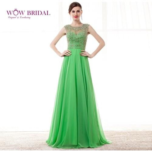 Wowbridal Gorgeous Green Prom Dress 2021 Tulle Sheer Sweetheart Pattern Sequins Beaded Chiffon A-Line Ruffles Sweep Train Dress