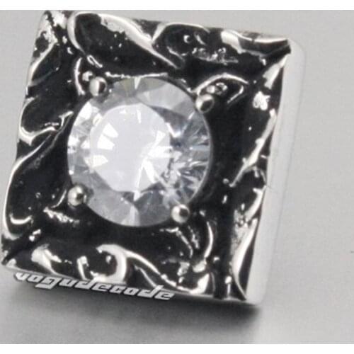 Vintage Style 316L Stainless Steel CZ Stud earrings T030(2 Pieces)