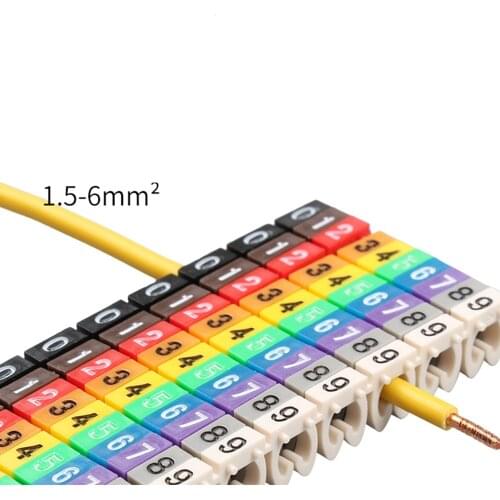 100/150PCS Colourful C-Type Cable Marker Number Tag Label For 2-7mm Wire Hot Sale and Pratical Electric Accessories