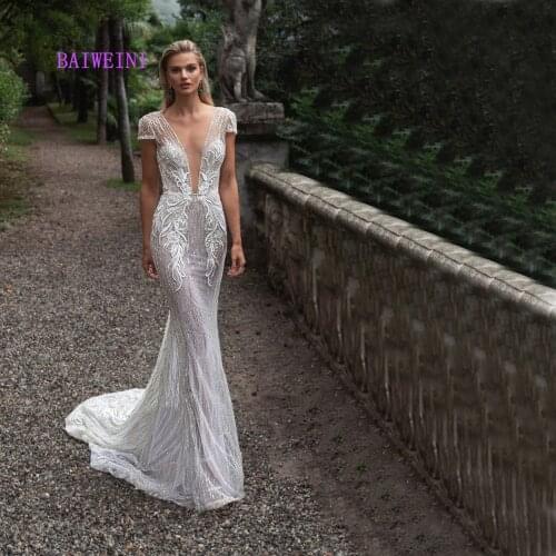 Robe de mariee New arrival Sexy Simlple Wedding Dresses 2020 Mermaid Embroidery Appliques Wedding Gowns vestidos de noiva
