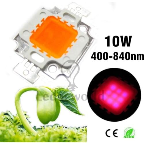 1pcs 10W Full Spectrum 400nm-840nm High Power LED Plant Grow Light Source for Plant Growing Bulb DIY