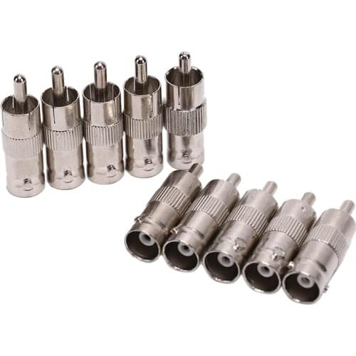 10pcs/lot BNC Female Jack To RCA AV Male Plug Connector Adaptor for CCTV Security Camera Surveillance Video